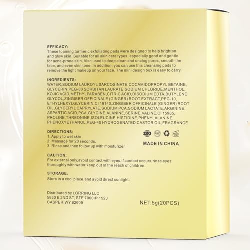 Turmeric Kojic Acid Facial Cleansing Pads for Gentle Exfoliation - Product Imagery