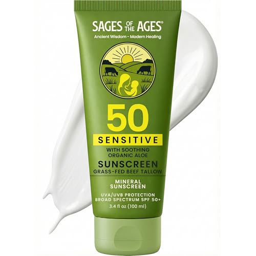 Grass Fed Tallow Natural Mineral Sunscreen SPF 50 No White - Sages Of The Ages Official Imagery - 1