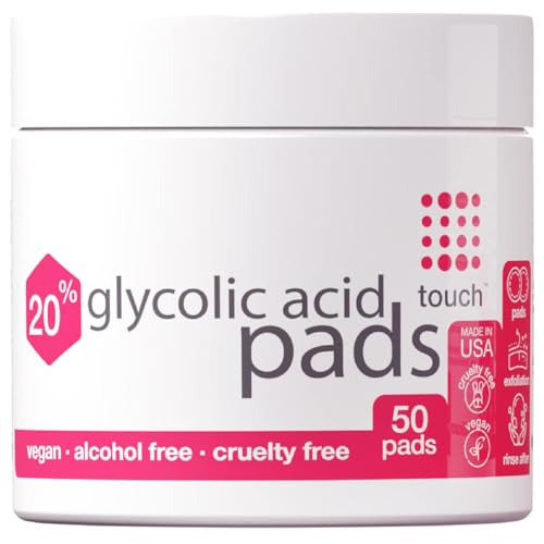 TOUCH 20 Glycolic Acid Pads Exfoliating Face Wipes 50 Count - TOUCH Official Imagery - 1