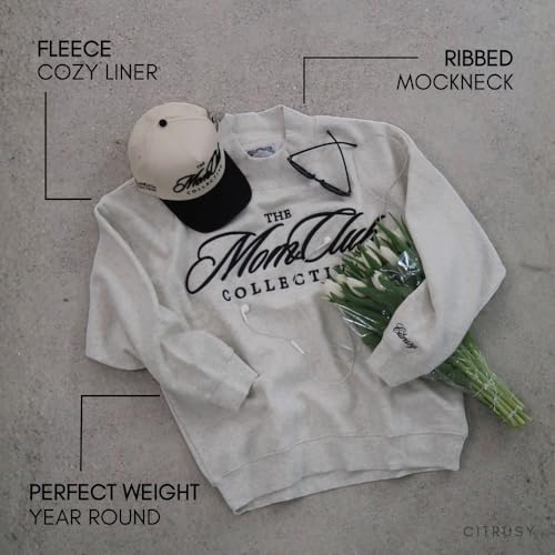 CITRUSY Mom Club Mockneck Oversized Sweatshirt | Turtleneck Mama - Product Imagery