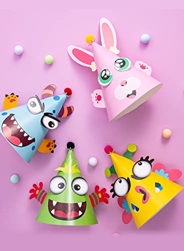 JOYIN 12 Sets Party Hats for Kids Birthday Party Games Craft - Product Imagery