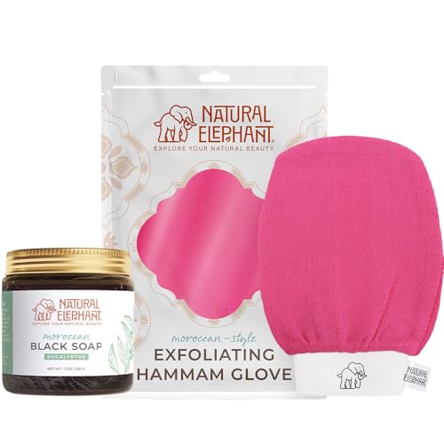 Natural Elephant Moroccan Black Soap 200g and Exfoliating - Natural Elephant Official Imagery - 1