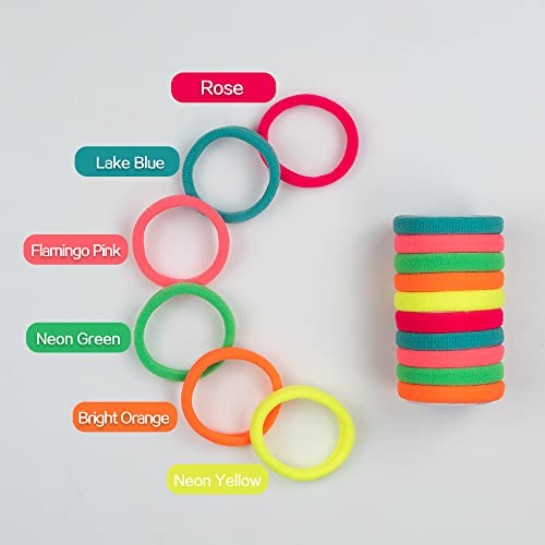 48PCS Seamless Luminous Color Hair Ties High Elastic Ponytail - Product Imagery