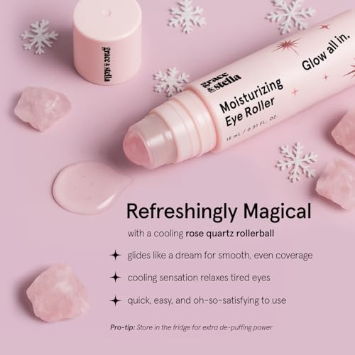 grace & stella Under Eye Brightener with Rose Quartz Rollerball - Product Imagery