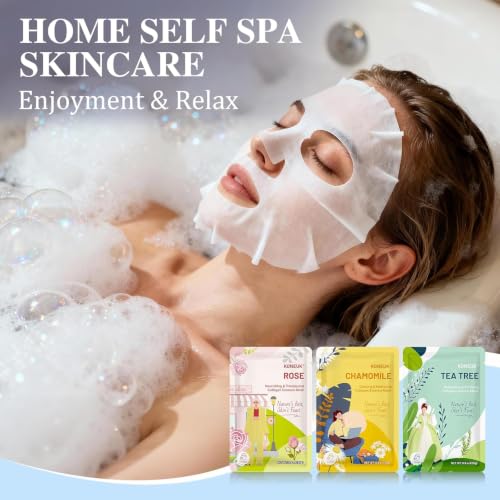 9 Pack Hydrating Face Masks Skincare, Bulk Sheet Face Mask for - Product Imagery