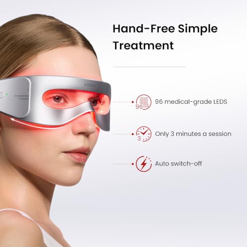 AMIRO Red Light Therapy for Eyes, 4 Wavelengths Led Eye Mask for - Product Imagery