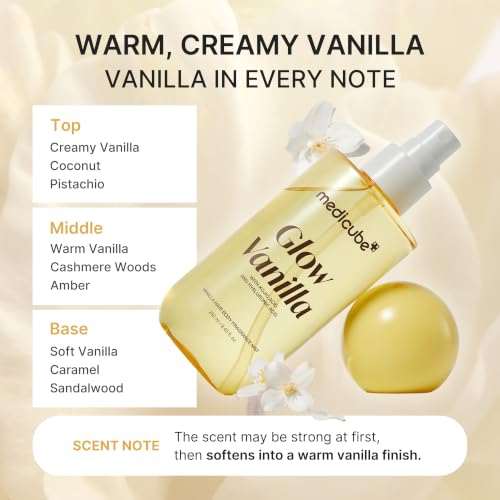 medicube Glow Vanilla Hair & Body Fragrance Mist, 8.45 fl.oz - Product Imagery