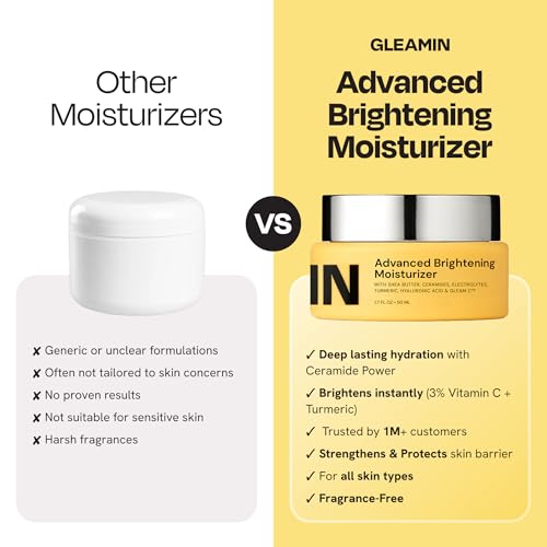 Gleamin Advanced Brightening Moisturizer 1.7fl oz Facial Cream, - Product Imagery
