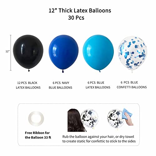 ANSOMO Blue and Black Happy Birthday Party Decorations for Boys - Product Imagery