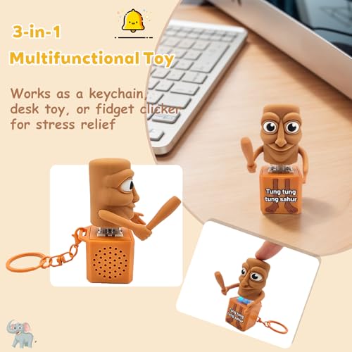 Tung Tung Tung Sahur Brainrot Clicker Fidget, Sound and LED Light - Product Imagery