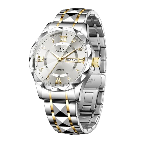 Watch for Men Stainless Steel Waterproof Diamond Business Dress - Product Imagery