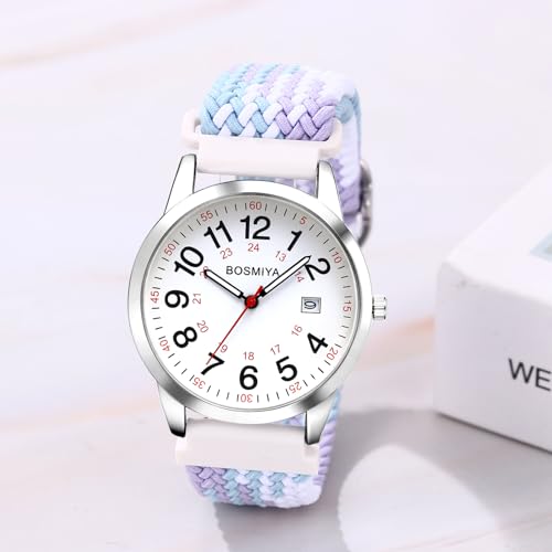 Lancardo Braided Elastic Strap Watch: Analog Quartz Adjustable - Product Imagery