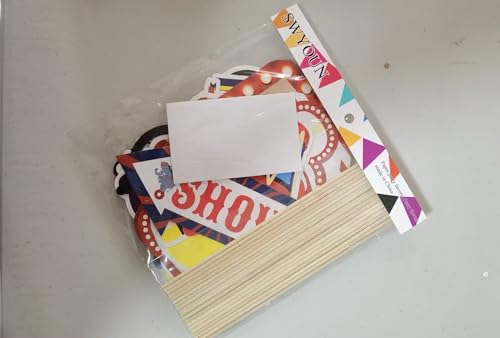 SWYOUN 27PCS Carnival Circus Photo Booth Props Birthday Party - Product Imagery