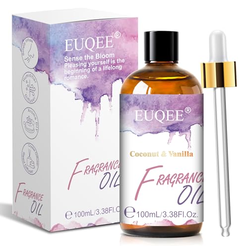 EUQEE 100ML/3.38 Fl Oz Coconut & Vanilla Fragrance Oil with - Product Imagery