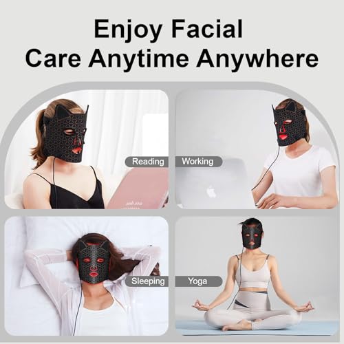 Red Light Therapy Mask for Face with 2600mAh Rechargeable Remote - Product Imagery