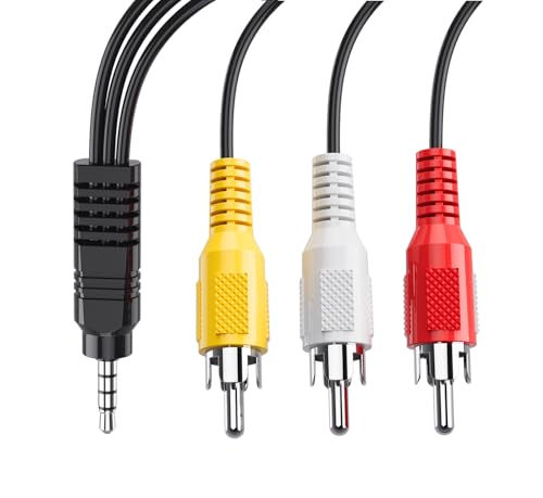 BERLAT 3.5mm to RCA AV Cable 5ft Gold for TV MP3 Speaker by BERLAT - Angle View 1