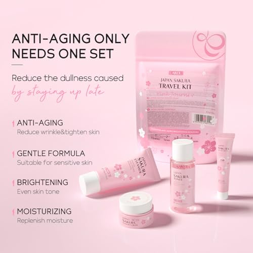 Sakura Travel Skincare Set for Teenage Girls - Face Routine Set - Product Imagery