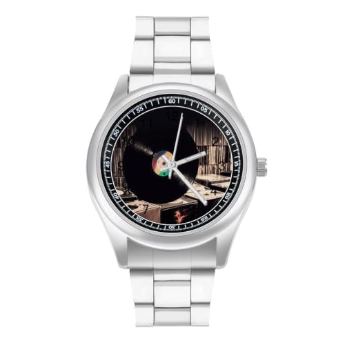 Minimalist Vinyl Records Watch for Men Women - Product Imagery