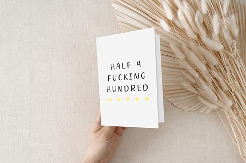 Half a Hundred Birthday Card - Funny 50th Birthday Gifts for - Product Imagery