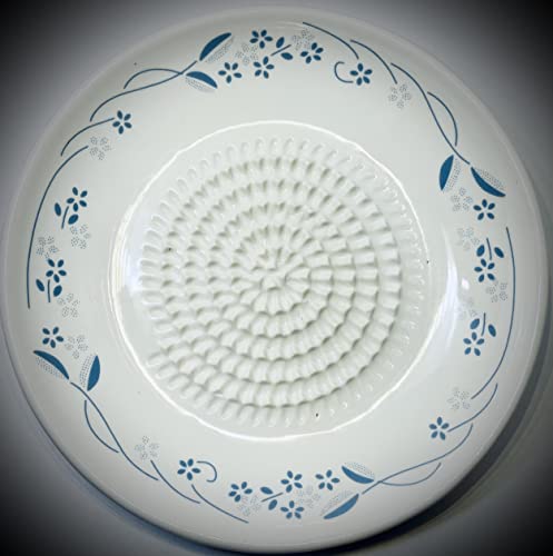Premium Ceramic Garlic Grater Plate Set - Flower Line on White - Product Imagery