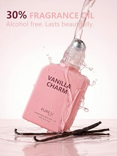 PUREU Creamy Vanilla Sandalwood Pheromone Perfume Oil for Women, - Product Imagery