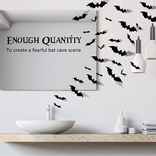 Coogam 60PCS Halloween Bats Decoration, 4 Different Sizes - Product Imagery