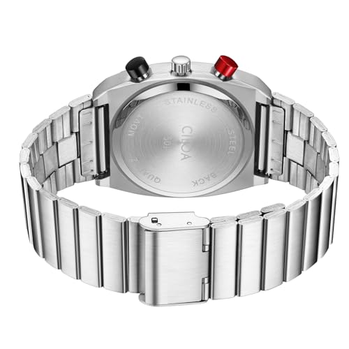 CILOA Mens Watches Chronograph Stainless Steel Waterproof Date - Product Imagery