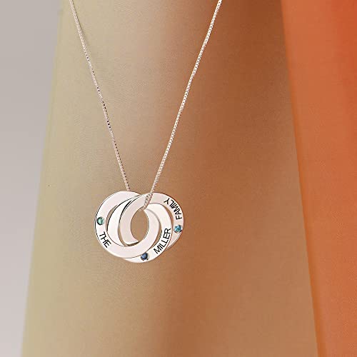 Personalized Russian Ring Pendant Necklace with - Product Imagery