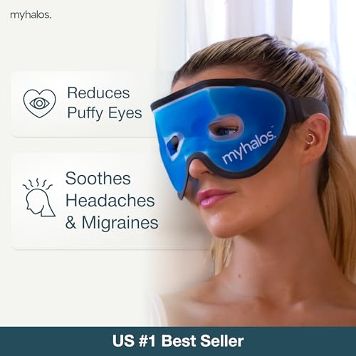 MyHalos Cooling Gel Eye Mask, Cold Ice Pack for Puffy Eyes & - myhalos