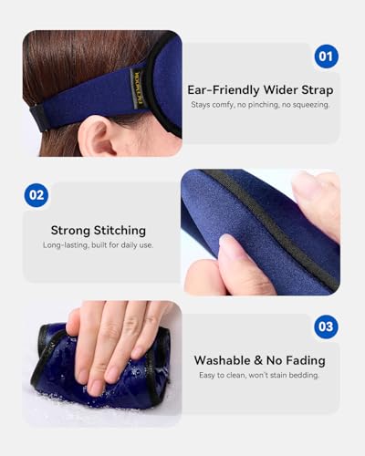 FACEMOON 3D Blackout Weighted Sleep Eye Mask, Travel Essentials, - Product Imagery