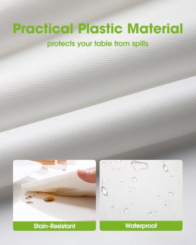 Pureegg Plastic Table Cloth Disposable 54x108 Inch 10 Pack, White - Product Imagery