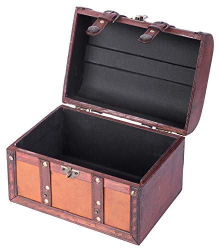 Vintiquewise(TM Decorative Wood Leather Treasure Box (Large - Product Imagery