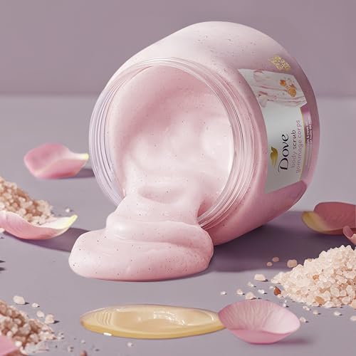 Dove Himalayan Salt & Rose Oil Body Scrub Exfoliates and Deeply - Product Imagery