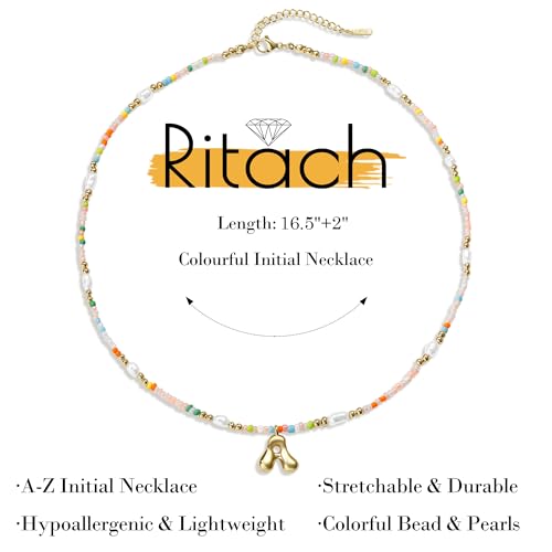 Initial Necklaces for Women Girls Kids - Light Colorful Beaded - Product Imagery