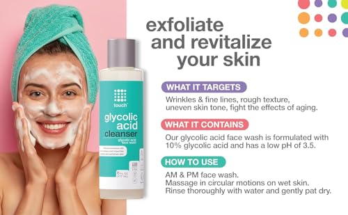 10% Glycolic Acid Face Wash - Exfoliating, Non Drying & Foaming - Product Imagery