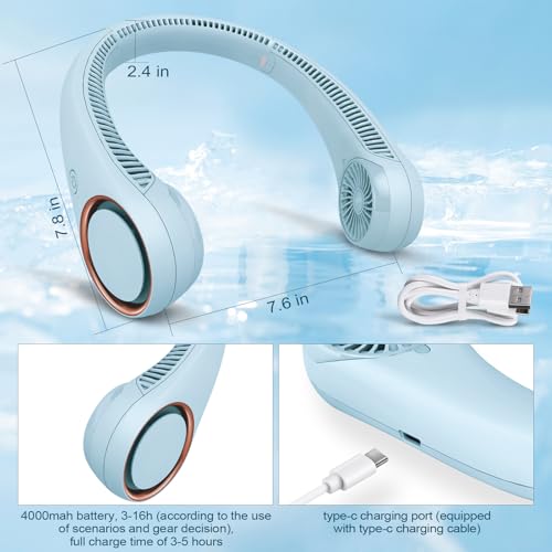 CIVPOWER Neck Fan: Portable Personal Neck Cooling Rechargeable - Product Imagery