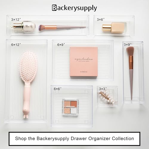Clear Plastic Drawer Organizer Tray for Vanity Cabinet (Set of - Product Imagery