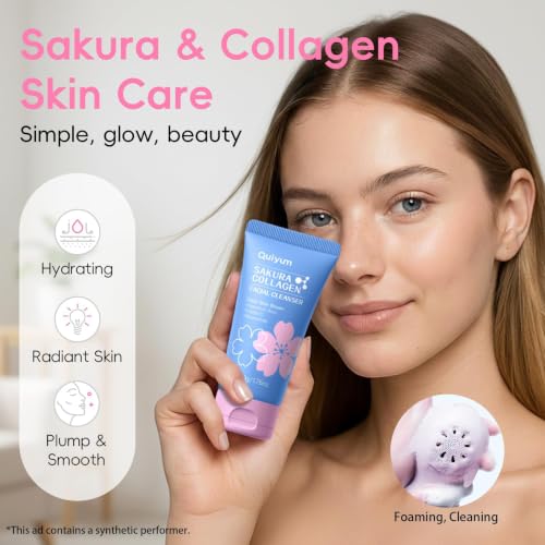 Sakura Collagen Skincare Set - 8-Piece Glass Skin Routine for - Product Imagery