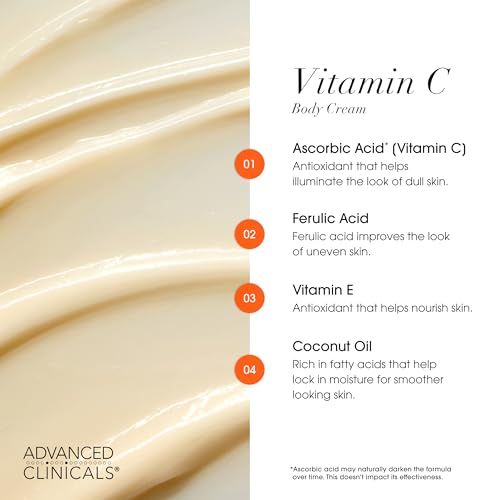 Advanced Clinicals Vitamin C Cream Visibly Brightening Body - Product Imagery