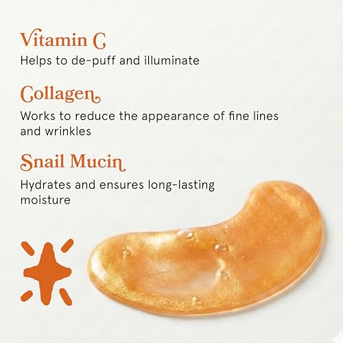 Vitamin C Eye Patches with Collagen and Snail Mucin, Aloe Vera - Product Imagery