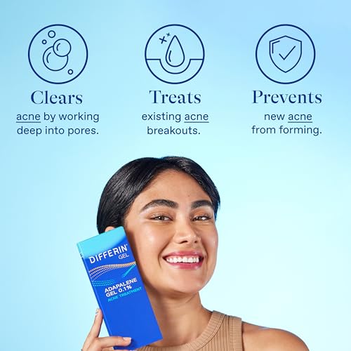 Differin Acne Retinoid Treatment Gel, 0.1% Adapalene, 15g Tube, - Product Imagery
