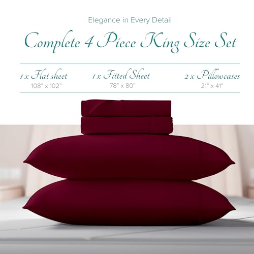 Carressa Linen 100% Egyptian Cotton King Size Sheets Set - 800 - Product Imagery