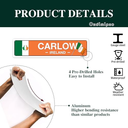 Irish Pub Decor - Carlow, Ireland, Flag, Clover, Gifts - Irish - Product Imagery
