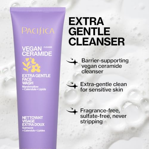 Pacifica Face Wash for Sensitive Skin Facial Cleanser Vegan Ce... - Product Imagery