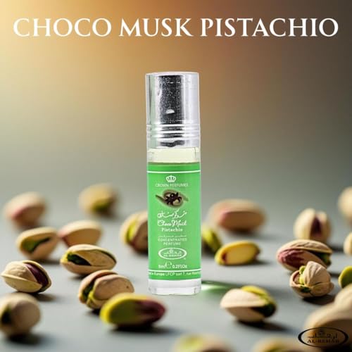 Al-Rehab Choco Musk Pistachio Perfume Oil Roll-On - 6ml (0.2 oz) - Product Imagery
