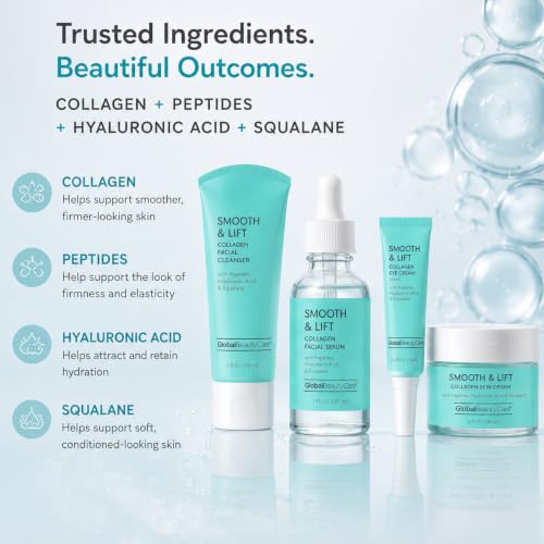Global Beauty Care Smooth & Lift Collagen Skin Care Routine - Product Imagery
