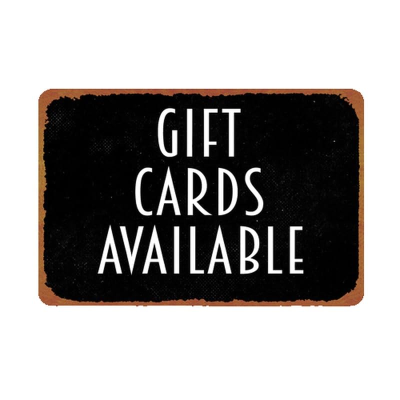 Vintage Gift Cards Available Metal Sign 8x12 Inch Aluminum Retro - Product Imagery