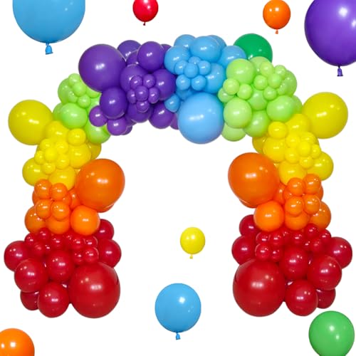 Rainbow Balloon Arch Kit 111Pcs 18 12 5 Inch Latex Colorful - Product Imagery