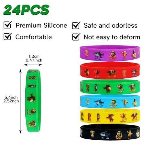 24 Pieces Italian Brainrot Rubber Bracelets Silicone Stretch - Product Imagery