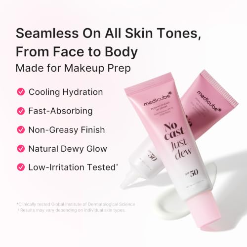 medicube Sunscreen No Cast Just Dew PDRN Hydrating UV Sun Serum, - Product Imagery